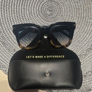 Rag & Bone Black and Brown Sunglasses with Metallic Accents